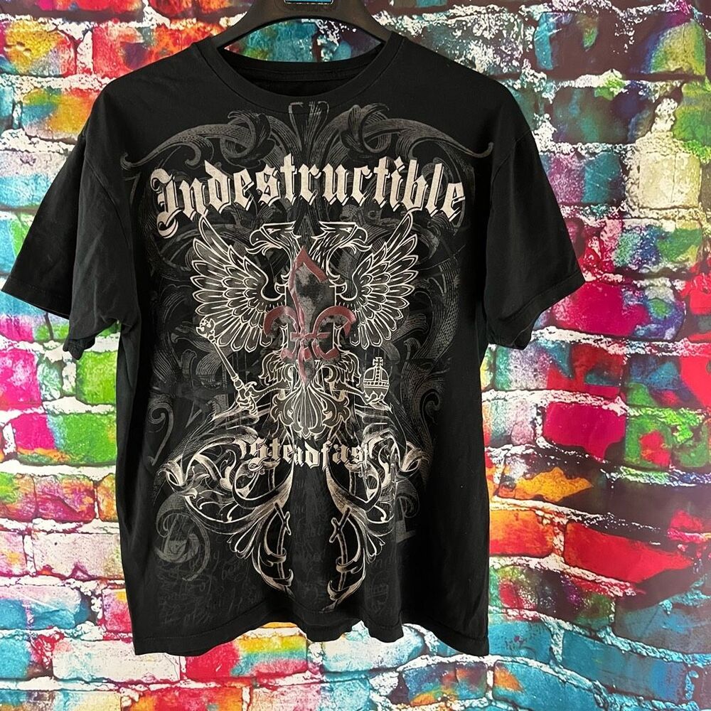 Ink Inc Y2K Big Graphic Indestructible Steadfast T-Shirt Size Large